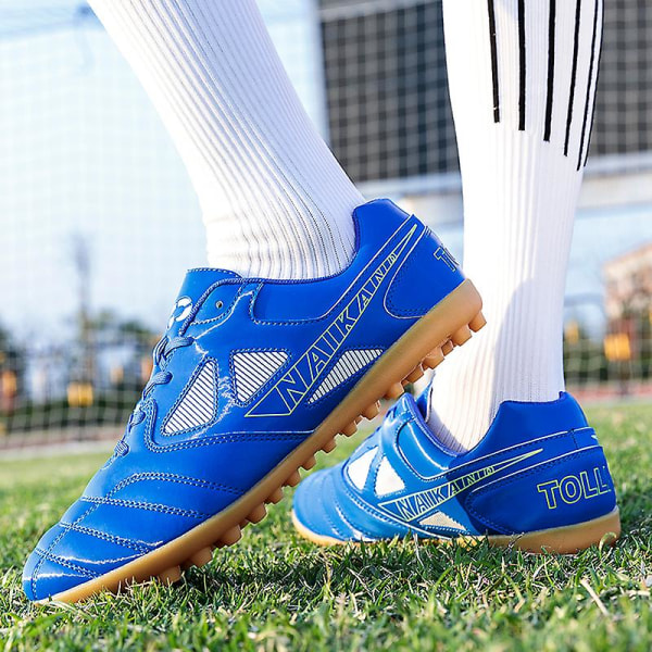 Fotbollsskor för män Halkfria fotbollsskor Klossar Gräs Fotbollssneakers 3C22028 Blue 44