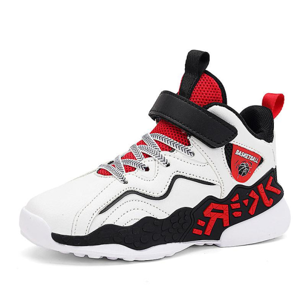 Basketskor för barn Mode Halkfria sneakers Andas sportskor A02 WhiteRed 31