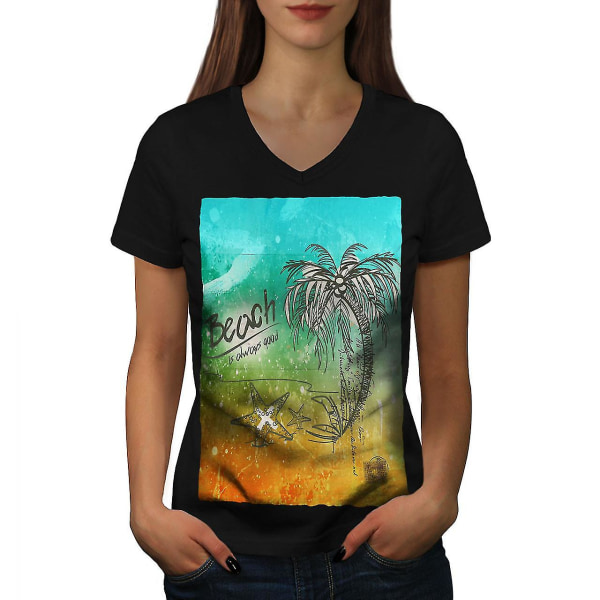 Beach Palm Tree Women T-shirt M
