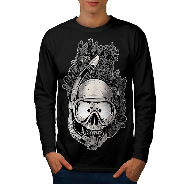 Funy Diving Men Blacklong Sleeve T-shirt L