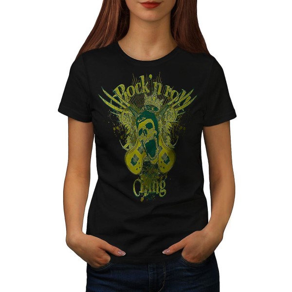 Rock N Roll Gang Musik Dam Blackt-shirt | Wellcoda M