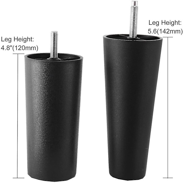 Plastsoffben, 4-pack soffben Ersättningsmöbel Soffben med monteringsplattor
