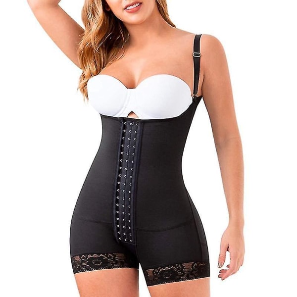 Lequeen Justerbar Kvinna Colombian Skims Bantning Gördlar Platt Mage Shapewear Slida Korsett Waist trainer Kroppsformare Pärmar 6205 6206 black XS