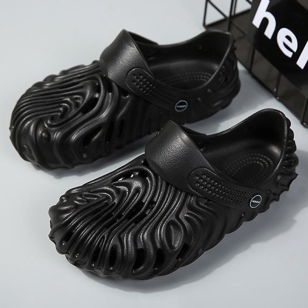 Herrsandaler Mode Casual Tofflor Andas strandskor Fr696 Black 37