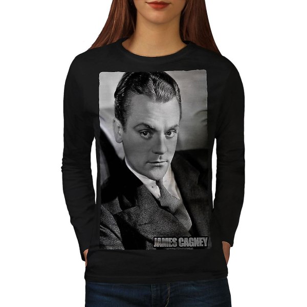 Stjärna James Cagney svart långärmad T-shirt för kvinnor XXL