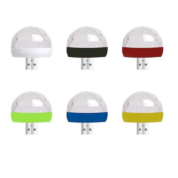 Bärbar Mini USB Rgb Led Disco Scenljus (svart)