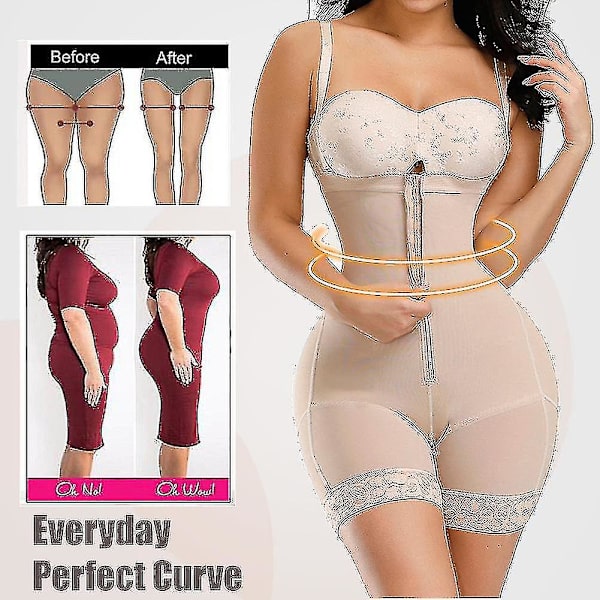 Kvinnor Slimming Body Shaper Seamless Butt Lifter Bodysuits Push Up Shapewear Underkläder Korsett BLACK 4XL