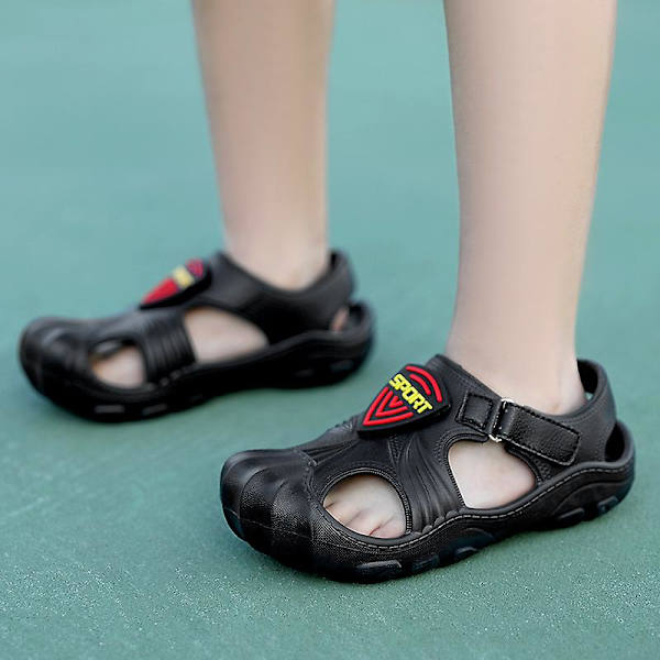 Strandtofflor för barn Modesandaler Utomhus Halkfria inomhusskor L08Jt Black 39