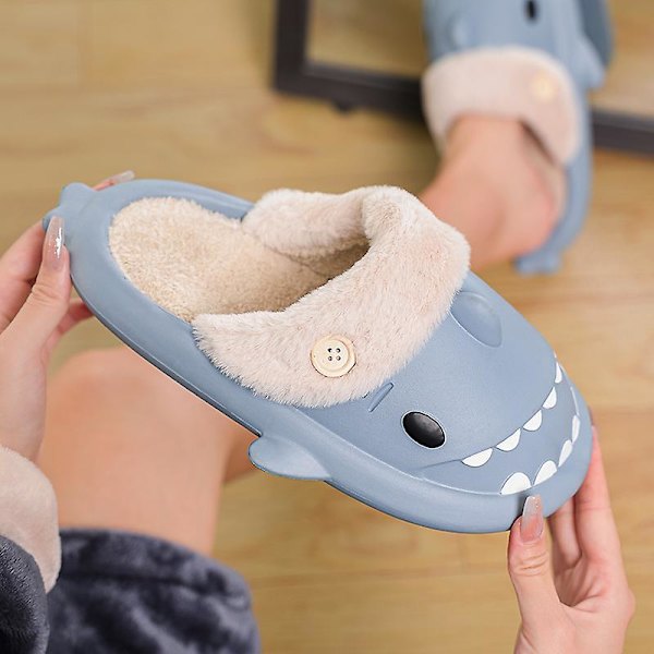 Herr Damtofflor Memory Foam Komfort bomullsblandning Stängd tå House Skor 2K2356 Blue 40-41