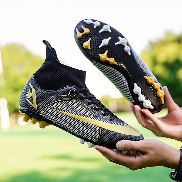 Fotbollsskor för män Halkfria fotbollsskor för herr, Gräs Fotbollssneakers Yjz18 Black 44