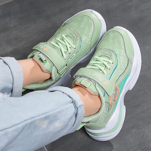 Barn Sneakers Andas löparskor Flickor Mode Sportskor 815S Green 34