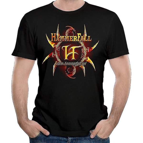 Män Hammerfall Logo Hearts On Fire bomullströja S