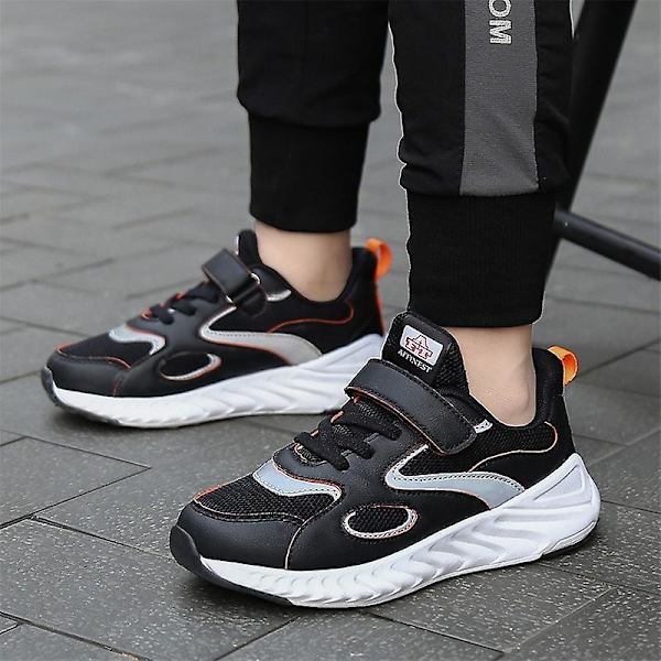 Barn Sneakers Pojkar Flickor Andas löparskor Mode Sportskor K851 Black 34
