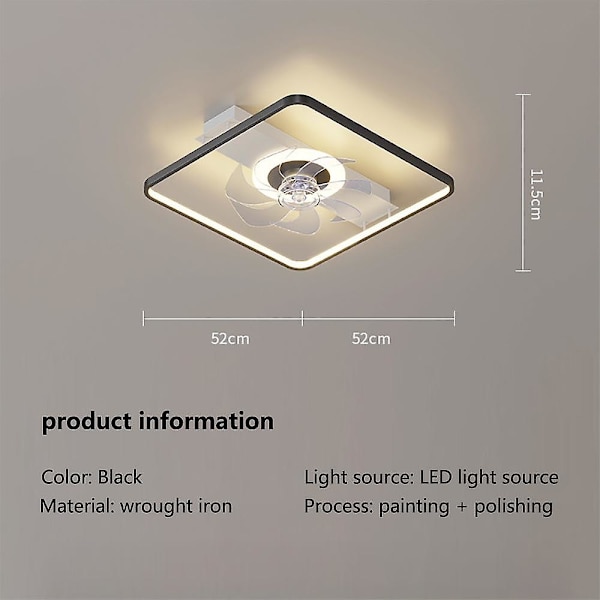 Nytt takfläktljus Vardagsrum Sovrum Ultratunt Modernt Minimalistiskt Nordic Light Lyxljus
