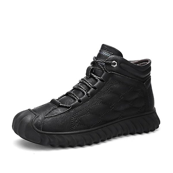 Herr vinter snösneakers Vattentåliga skor Anti-halk casual i bomull 2009 Black 43