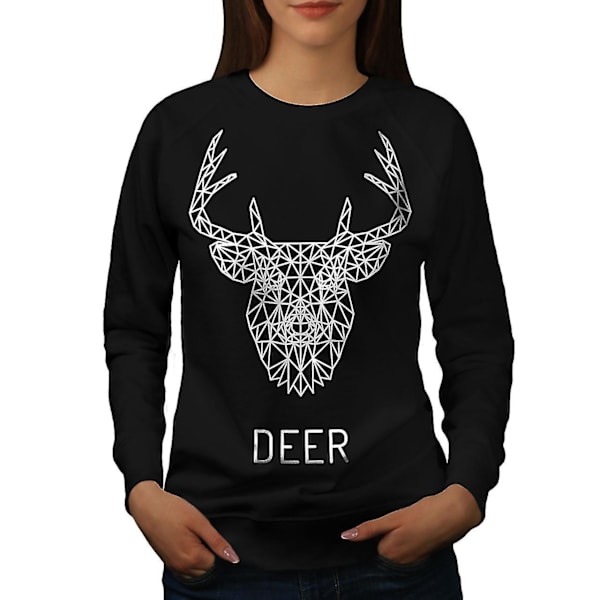 Deer Head Graphic Women Blacksweatshirt S
