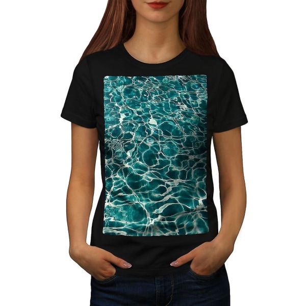 Blue Ocean Sea Art Women Blackt-shirt XL