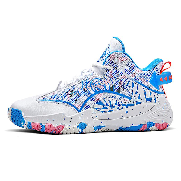 Basketskor för män Aldult Bekväma Sneakers Utomhussportskor 3B056 WhiteBlue 38