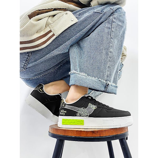 Herr Sneakers Andas Dam Skateboard Skor Löparskor Yjf076 Black 41