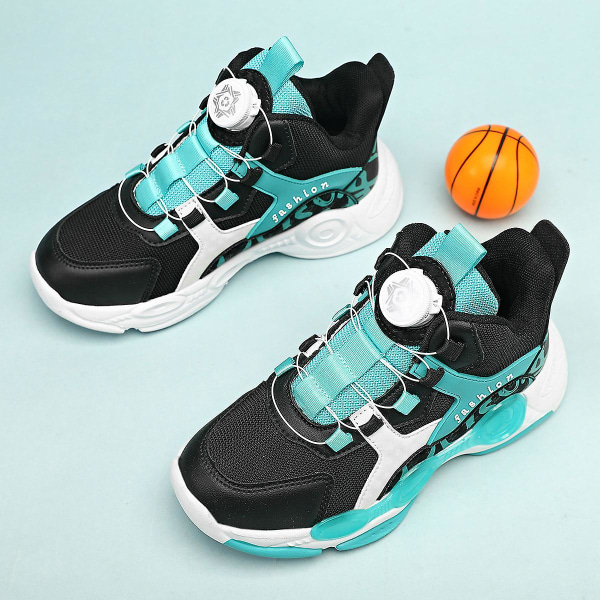 Barn Sneakers Pojkar Basketskor Halkfria Barn Sportskor 3Bg808 BlackBlue 34