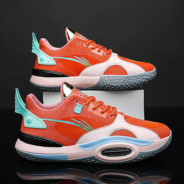 Basketskor för män Mode Halkfria sneakers Sportskor som andas Yj2199 Orange 44