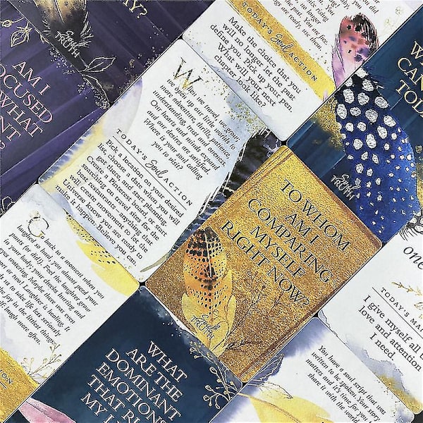 Soul Truth Självkännedom kortlek Dagliga frågor som kommer att förvandla ditt liv Tarot Oracle-kort med pdf-guidebok44st Ts05