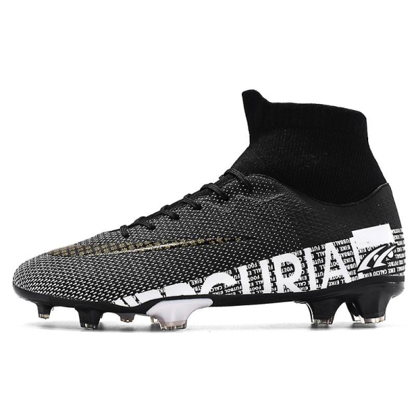 Fotbollsskor för män Halkfria fotbollsskor Klossar Gräs Fotbollssneakers 1313 Black 43