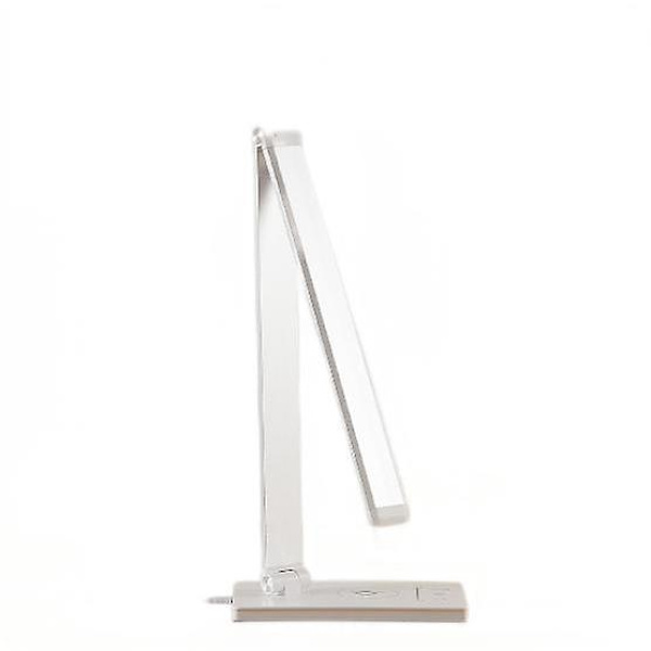 Led bordslampa, ögonvårdande bordslampor, trådlös laddare för mobiltelefon (silver)