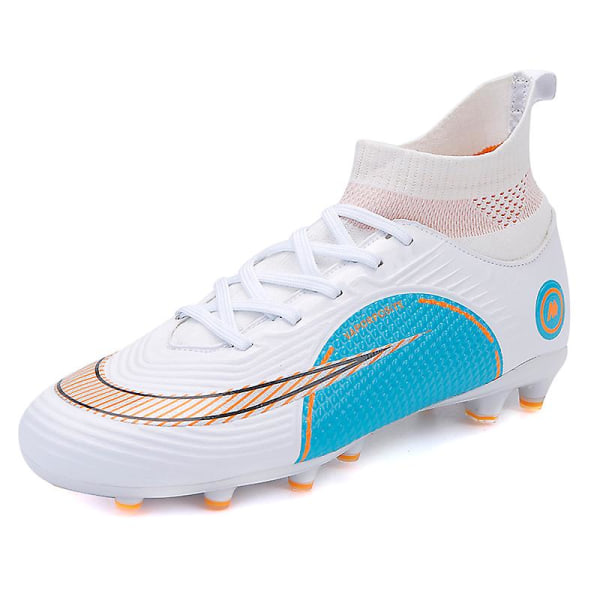 Fotbollsskor för män Halkfria fotbollsskor för herr, Gräs Fotbollssneakers Yj777 White 35
