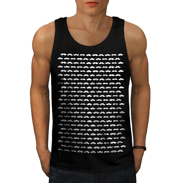 Hippie Mustasch Män Black Tank Top L