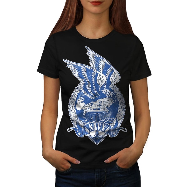 Usa Navy Eagle Fashion Women Blackt-shirt XXL