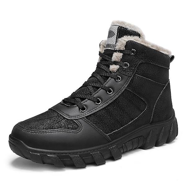 Snöstövlar för män varma ankelstövlar Halkskydd vinter utomhus casual 2Lm04 Black 41