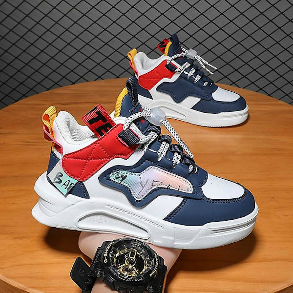 Kids Sneakers Andas löparskor Mode Sportskor 3Al819 WhiteBlue 34