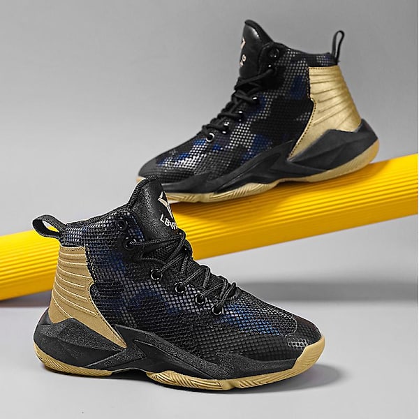 Basketskor för män Mode Halkfria Sneakers Andas Sportskor Yj001 Black 41