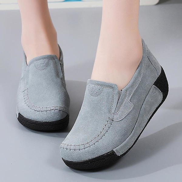 Damskor för casual Loaferskor Mammaskor 3A5588 Gray 39