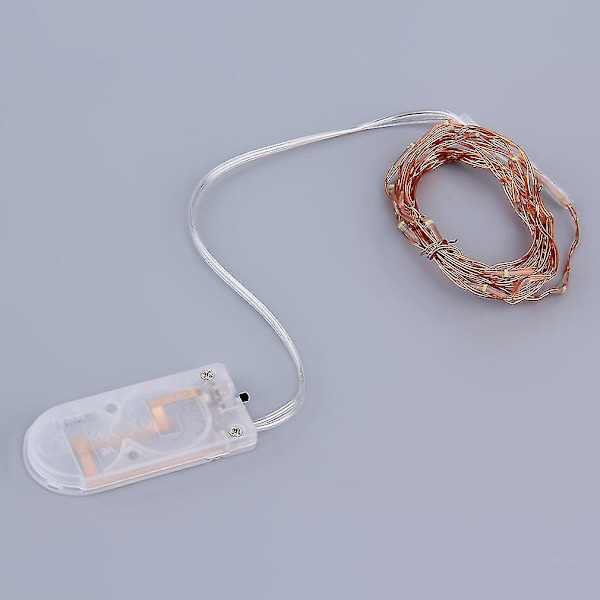 2m 20 LED-knapp Batteridriven Led Koppartråd String Fairy Lights Party