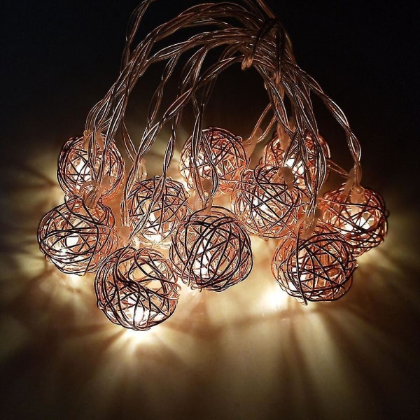 10led batterilåda trådkula strängljus (1,5 M) (guld)