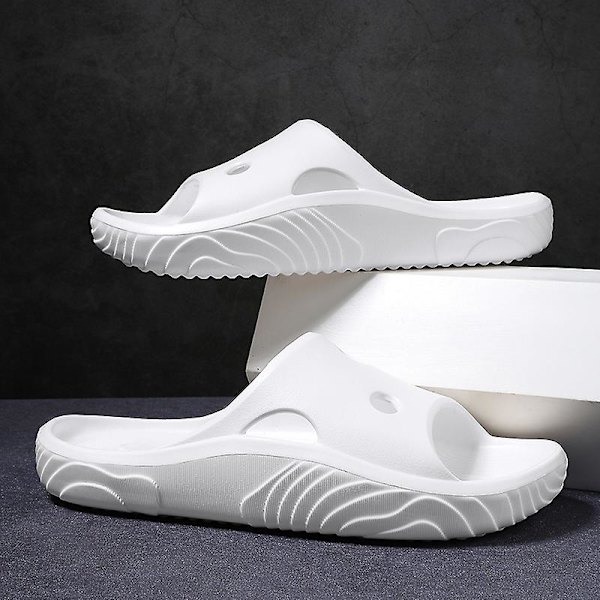 Strandtofflor för män Modesandaler Utomhus Halkfria inomhusskor 3Bs2196 White 42-43