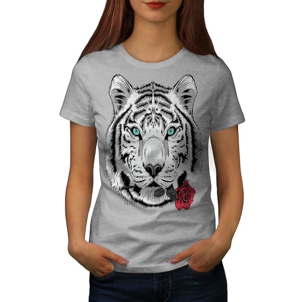 Romantisk Tiger Animal Women Grå-skjorta S