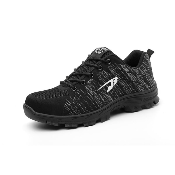 Sneakers för män Andas lätta ståltå säkerhetsarbetsskor 2D536 Black 47