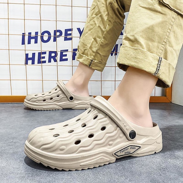 Strandtofflor för män Modesandaler Utomhus Halkfria inomhusskor 3Bs2109 Khaki 39