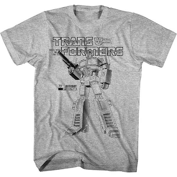 Svartvit Optimus Prime Transformers T-shirt L