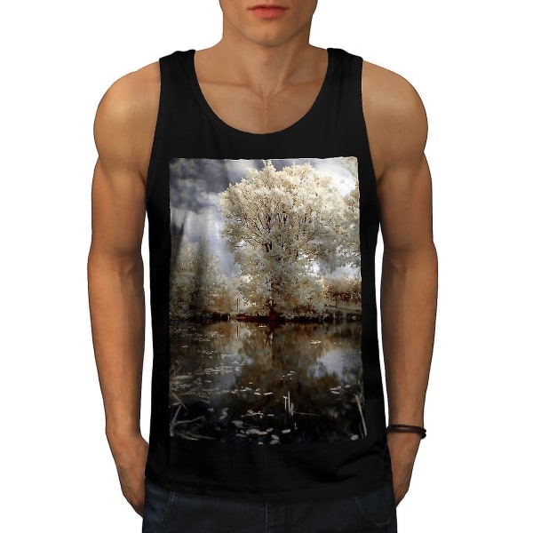 White Tree Lake Nature Men Blacktank Top M