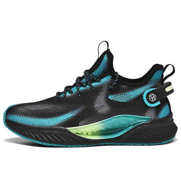 Basketskor för män Aldult Bekväma Sneakers Utomhussportskor 3B6985 BlackGreen 45