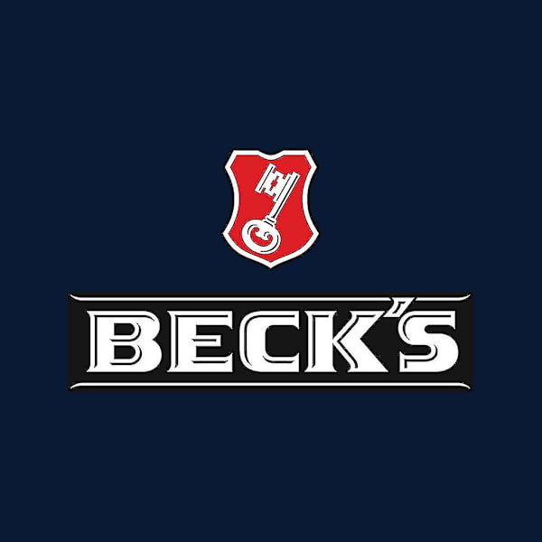 Becks logotyp med nyckelsymbol herrväst M