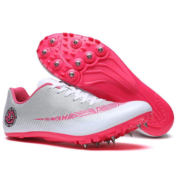 Friidrottsskor för män Spikes Track Race Hoppande Sneakers Professionell löpning Nail Spikes Skor 3Ctj2040 WhitePink 36