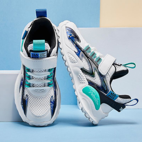 Barnskor Andas Sneakers Löparskor för pojkar 216 WhiteGreen 35