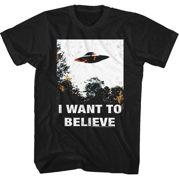Svart Jag vill tro Affisch X-Files T-shirt M