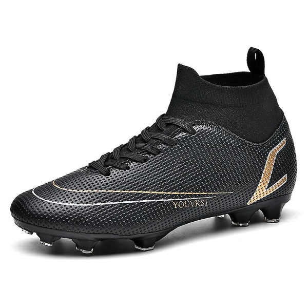 Fotbollsskor för män Fotbollsskor med hög ankel för vuxna Grästräning Sport Skor Sneakers 2Jz80A Black 38