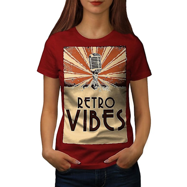 Retro Vibes röd tröja för gamla kvinnor XL